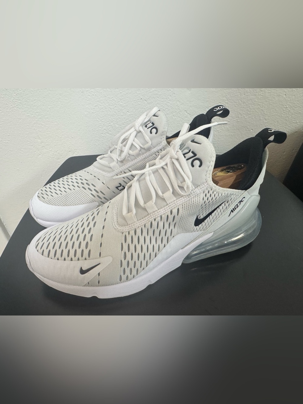Nike Air Max 270 Men's White with Black Accents Sneakers